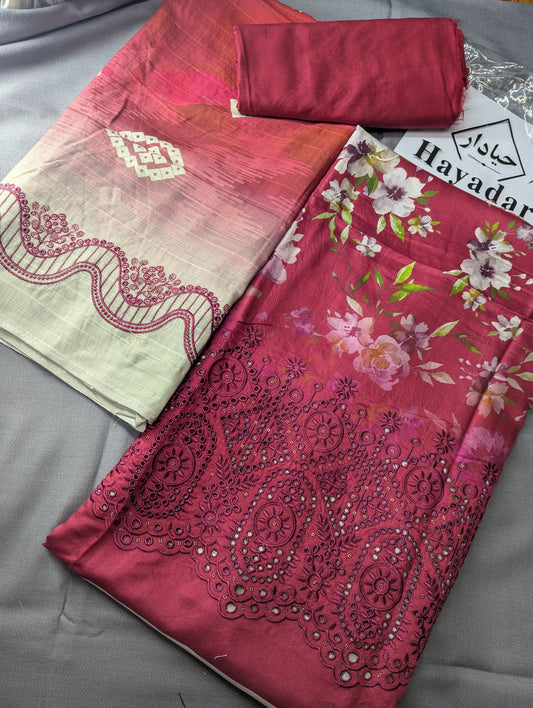 3Piece Boring Embroidery Export Quality Print Viscose Winter Collection – 2025