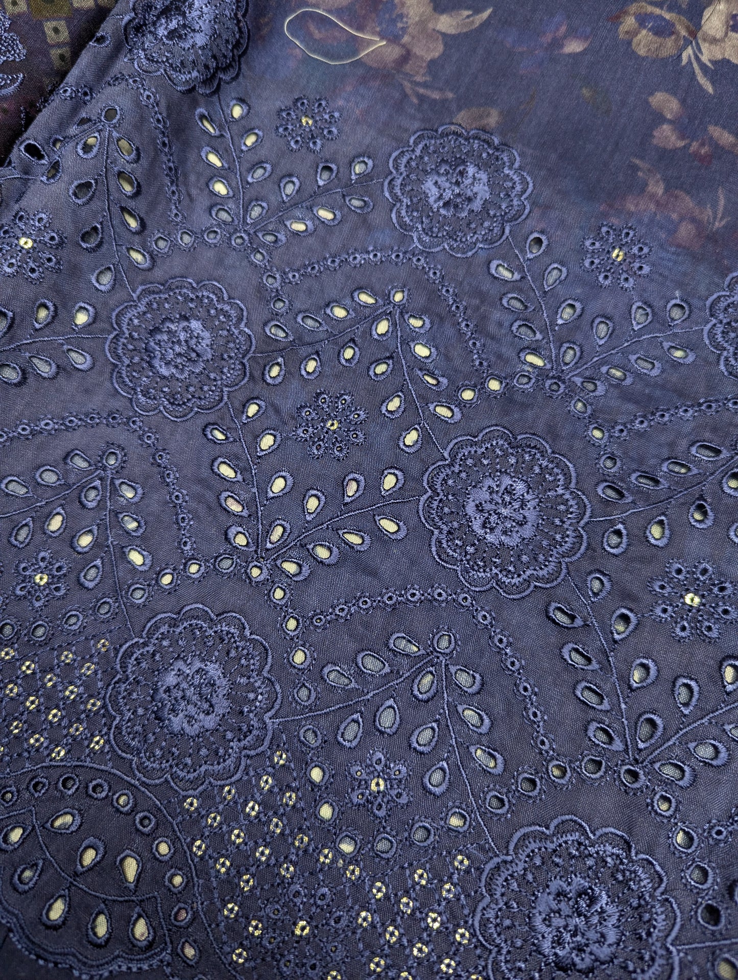 3Piece Boring Embroidery Export Quality Print Viscose Winter Collection – 2025 | Navy Blue Color