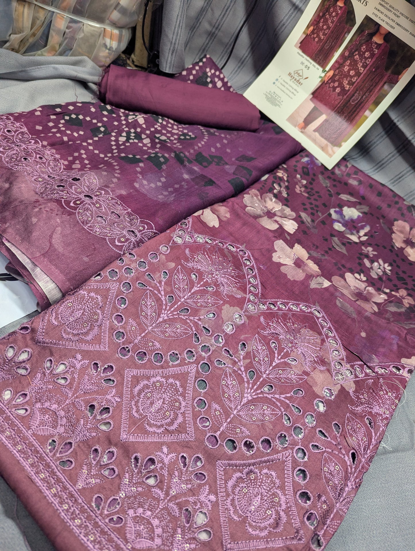 3Piece Boring Embroidery Export Quality Print Viscose Winter Collection – 2025 | Pink Color