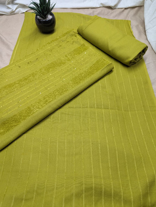 3PC ALPINE VELVET MARINA (|) VERTICAL LINE (DEW GREEN)
