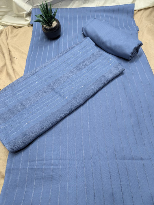 3PC ALPINE VELVET MARINA (|) VERTICAL LINE (MIDNIGHT BLUE)