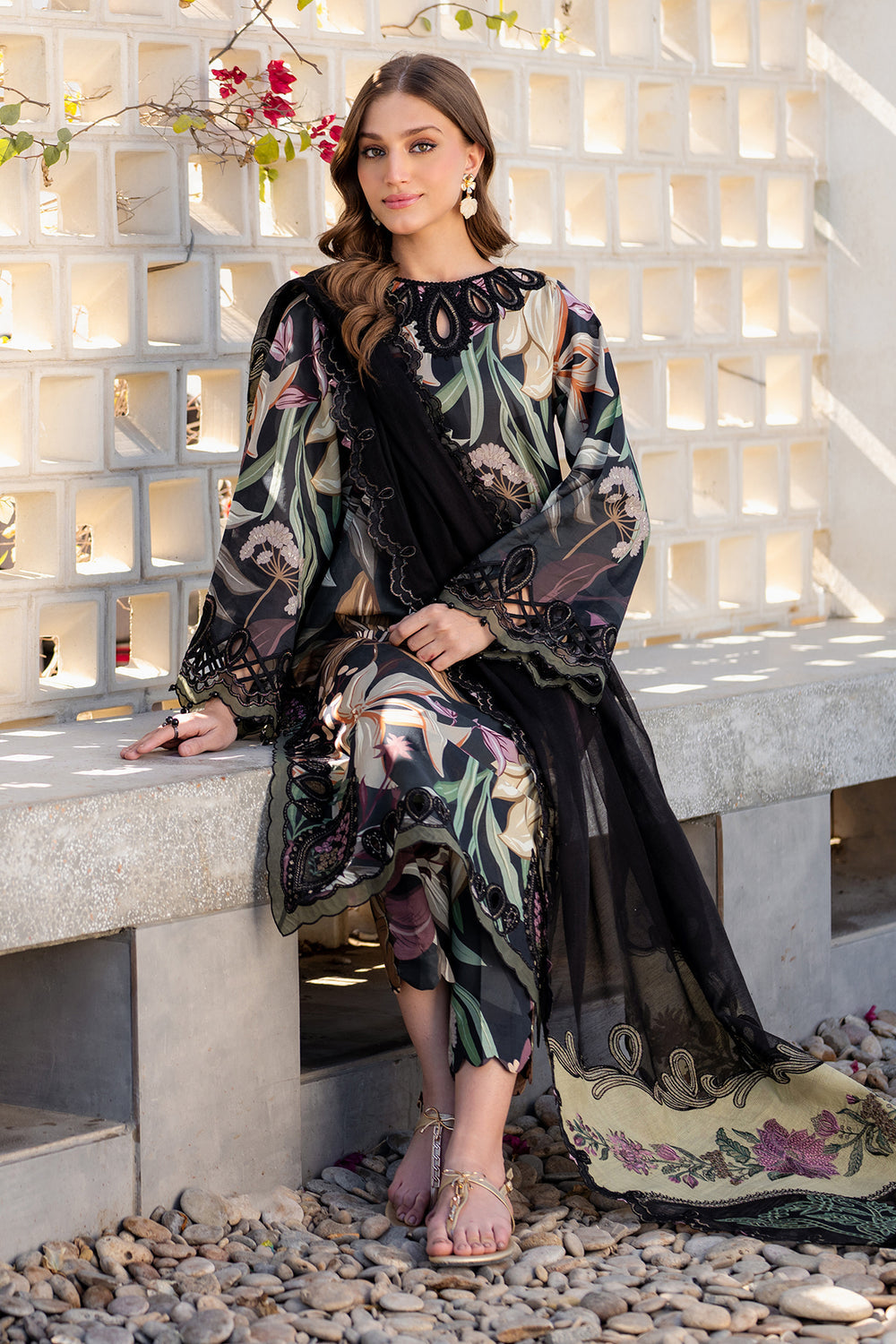 3PC Baroque Digital Print Bana Dora – Elegant Lawn Summer Collection (DA005)