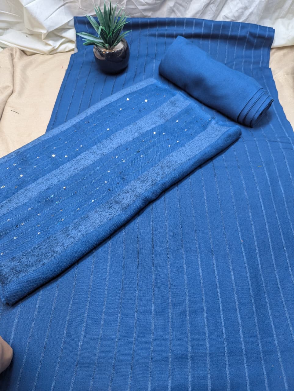 3PC VELVET MARINA (|) VERTICAL LINE ON CASTUMR SPECIAL DEMAND