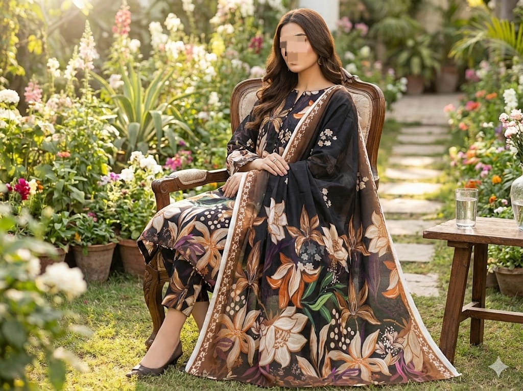 3-Piece Premium Fancy – 100% Pure Lawn | 2026 Collection