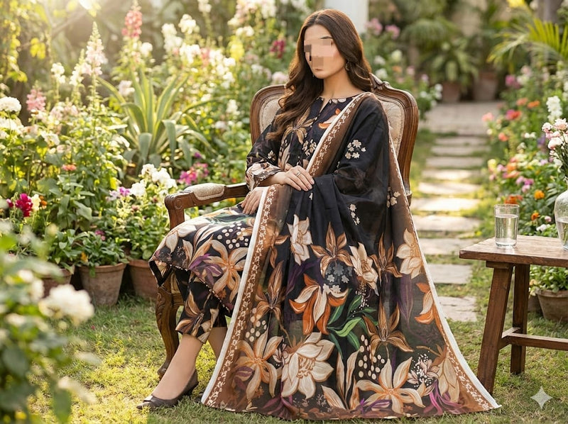 3-Piece Premium Fancy – 100% Pure Lawn | 2026 Collection