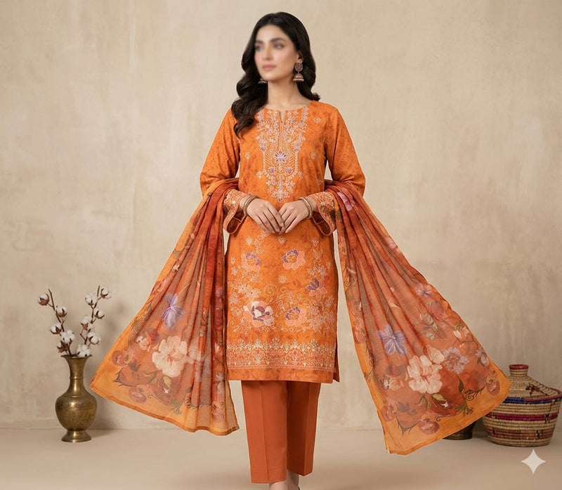 3-PC PRINT EMBROIDERY BAMBER