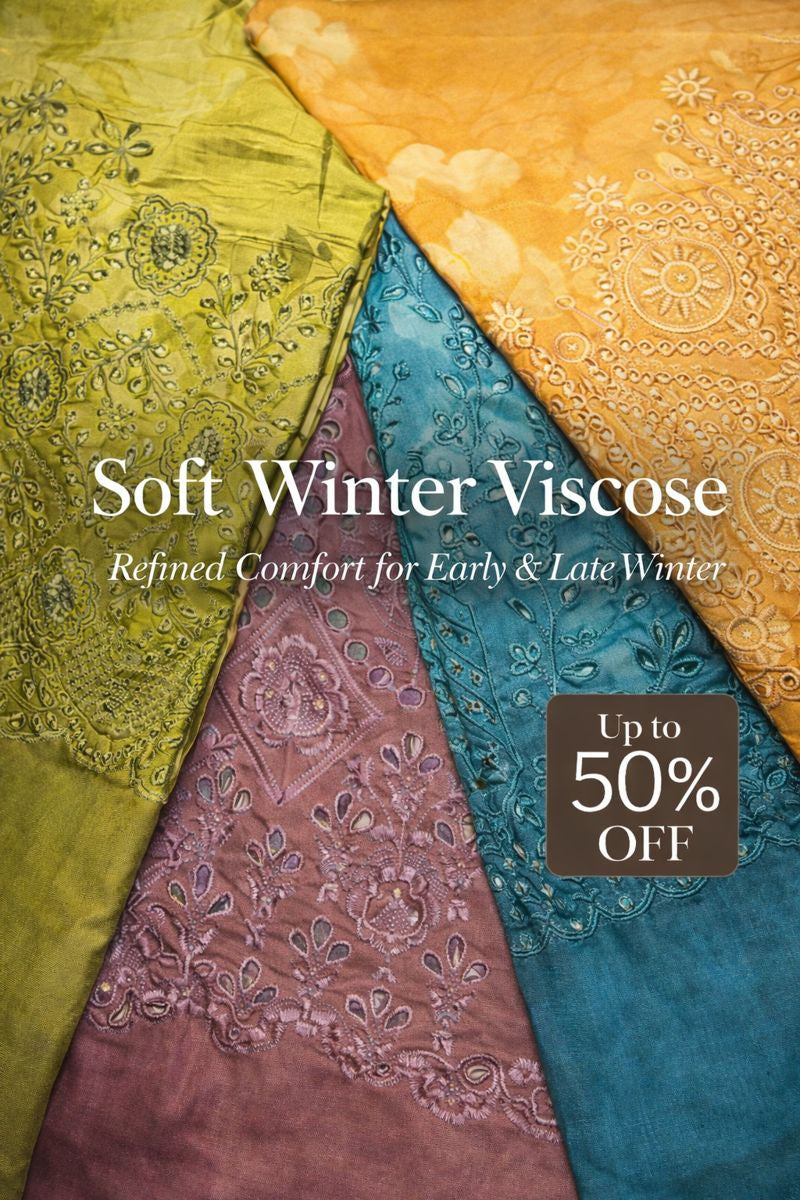 3-PC Embroidery Export Quality Print Viscose–2025