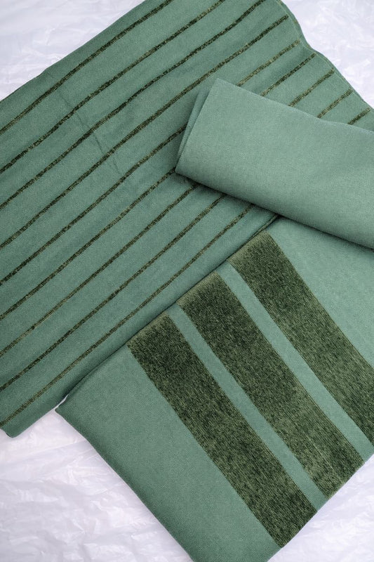 3PC - Alpine Velvet Dhank Marina  – Exclusive Winter Collection ( OLIVE GREEN COLOR)