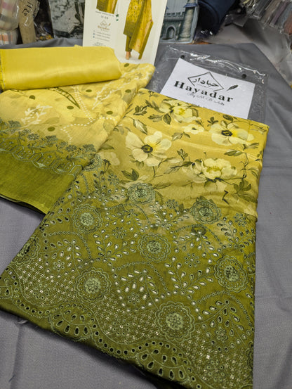 3Piece Boring Embroidery Export Quality Print Viscose Winter Collection – 2025