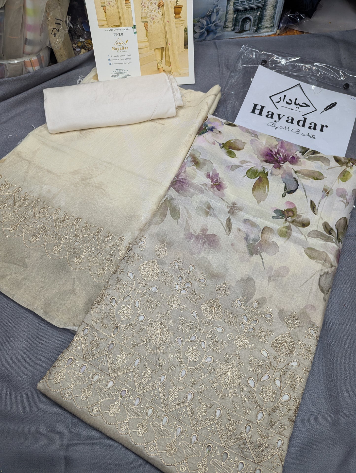 3Piece Boring Embroidery Export Quality Print Viscose Winter Collection – 2025 | Off-White Color