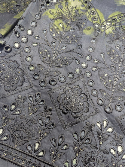 3Piece Boring Embroidery Export Quality Print Viscose Winter Collection – 2025 | Black Color