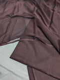 3PC LUXURY SELF JAEQAT LAWN & PURE CHIFFON DUPATTA [CHOCOLATE BROWN]