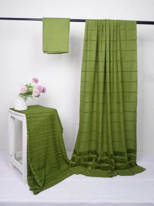 Alpine Velvet Dhank Marina (3-Piece) – Exclusive Winter Collection (Parrot Green)