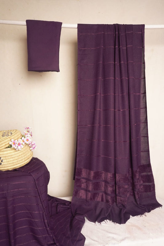 Alpine Velvet Dhank Marina (3-Piece) – Exclusive Winter Collection (Purple Shade)
