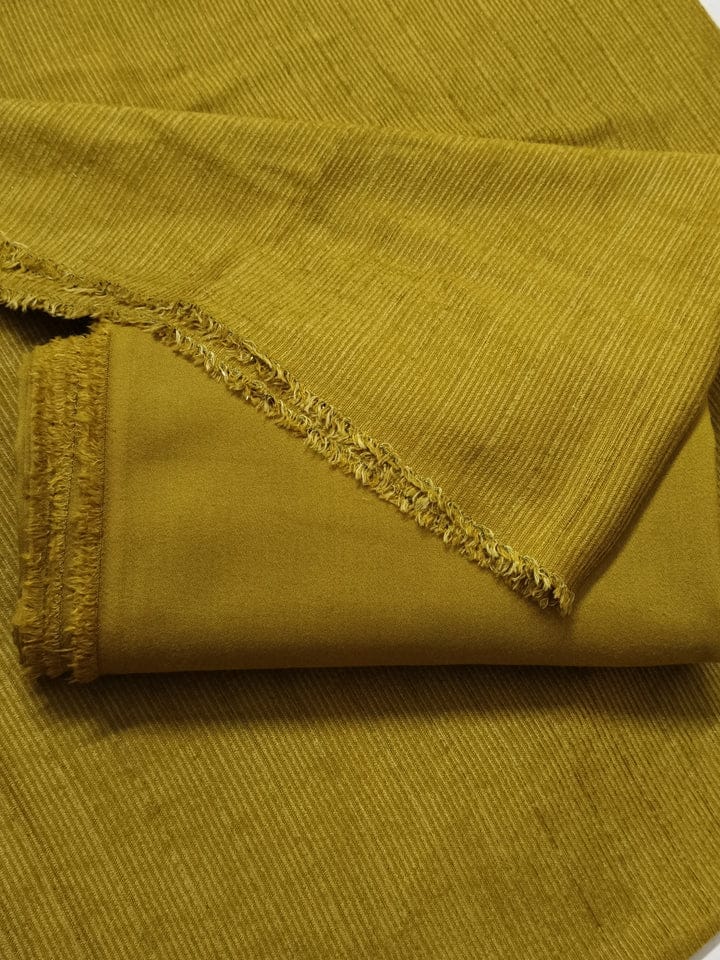 Mustard-colored peach wool velvet fabric from Hayadar Clothing, ultra-premium winter material, textured and plush appearance