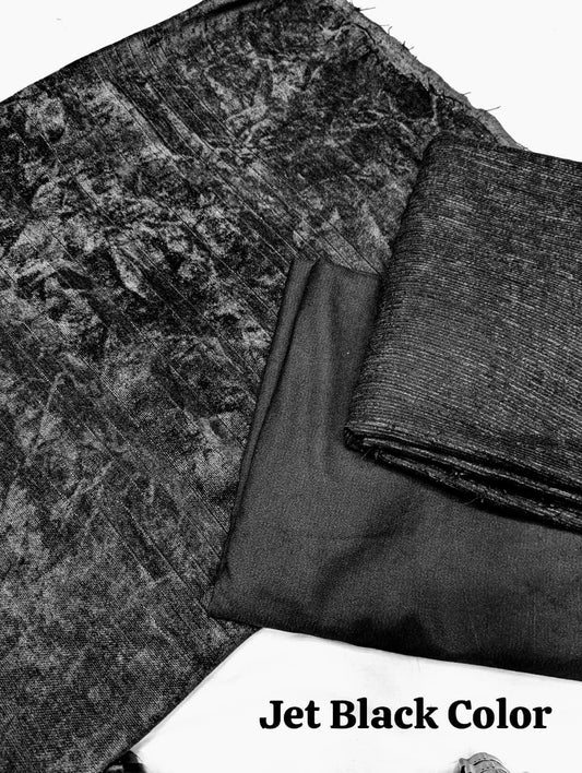 Peach Velvet Wool 3-Piece Exclusive Winter 2025 Collection (Jet Black Color)