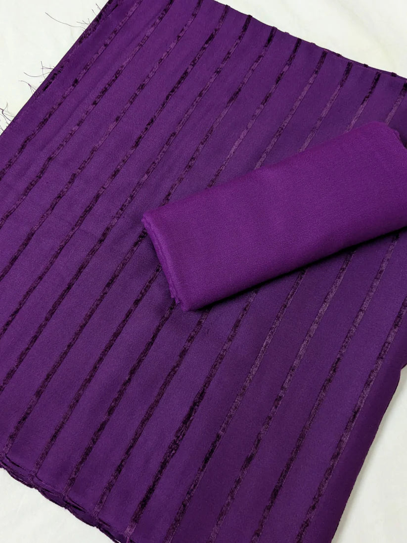 Purple Alpine Velvet Marina 2025 winter collection from Hayadar Clothing, featuring a luxurious velvet fabric and stylish design.