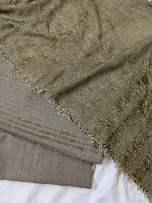 3PC Signature Marina Velvet – Premium Design with Pure Velvet Wool Shawl 2025 (SAND SKIN)