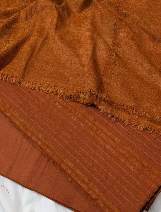 3PC Signature Marina Velvet – Premium Design with Pure Velvet Wool Shawl 2025 (RUST)