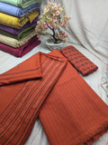 Hayadar Clothing 3-piece Alpine Black Velvet winter set in cosmic orange, featuring luxurious velvet fabric and stylish design.