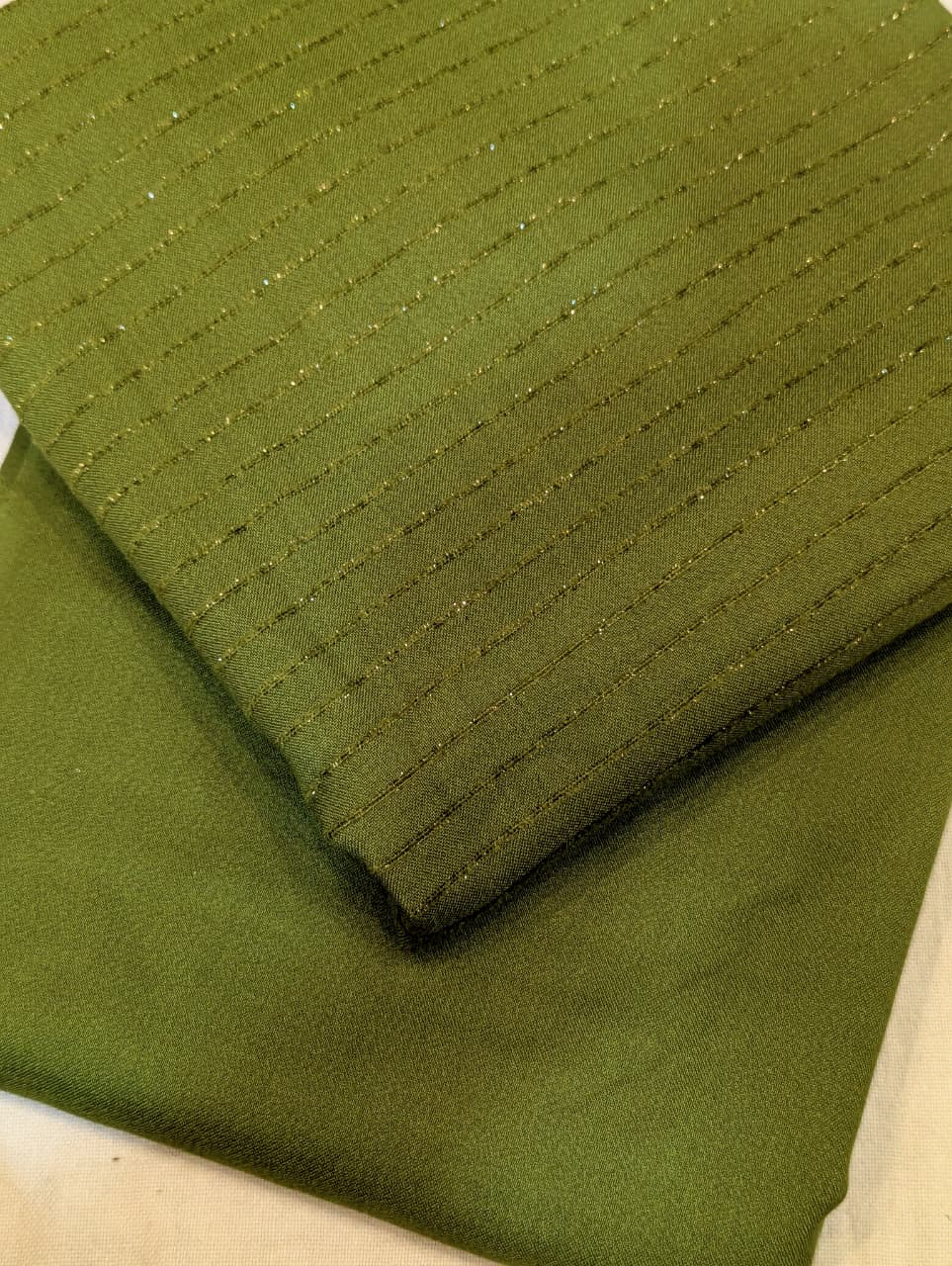 Two-piece DORYA Chemki velvet Marina winter collection in parrot green by Hayadar Clothing, featuring soft textured fabric.