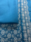 Sea green lawn shirt with chicken embroidery and matching fabric-dyed trousers from Hayadar Clothing, casual traditional style.