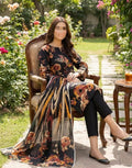 Three-piece Nishat digital print Bana Dora plan trouser set in lawn fabric from Hayadar Clothing, featuring vibrant patterns and traditional design.