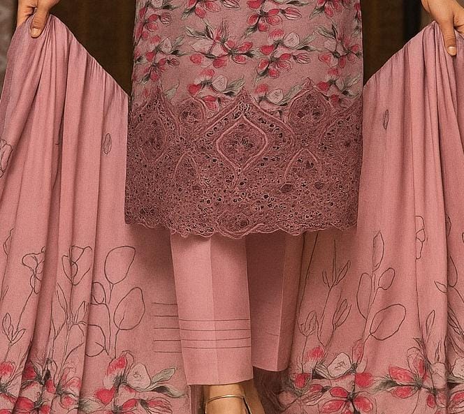Luxurious Applique Boring Embroidery – Premium Lawn 3-Piece Summer Collection (AY02)