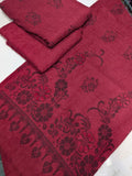 3-PC PEACH BANARSI SWEET LEATHER | 2026 PREMIUM COLLECTION [MAHROON]