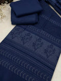 3-PC MOONLIGHT SIGNATURE WITH VELVET JACQUARD SHAWL [NEAVY BLUE]