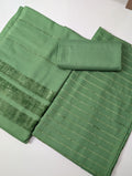 Hayadar Clothing Alpine Velvet Dhank Marina 3-piece winter collection in grass green, featuring soft velvet fabric and stylish design.
