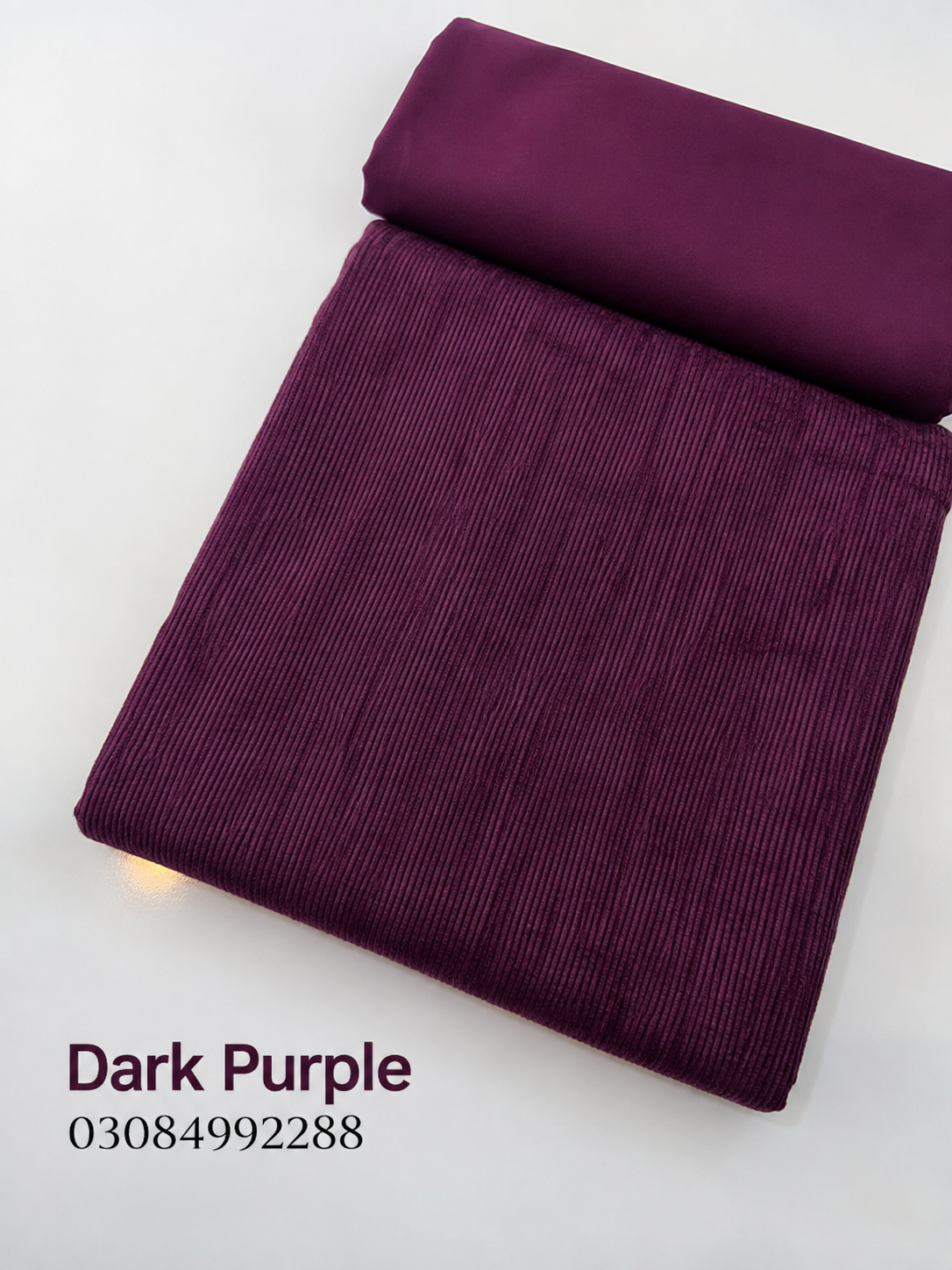 2PC – PEACH COTRAI VELVET | PREMIUM WINTER FABRIC (DARK PURPLE COLOR)