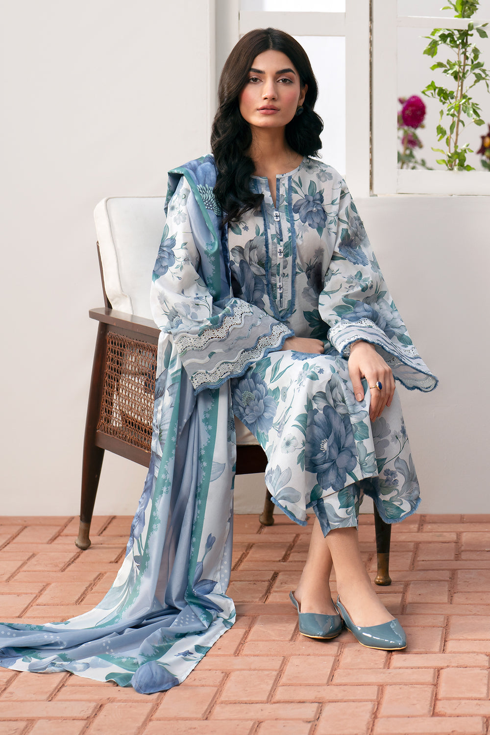 3PC Baroque Digital Print Bana Dora – Elegant Lawn Summer Collection (DA004)