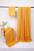 Yellow Alpine Velvet Dhank Marina 3-piece winter clothing set by Hayadar Clothing, featuring plush velvet fabric and traditional design.