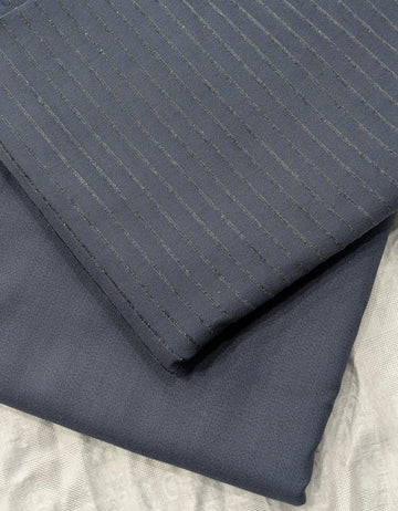 Hayadar Clothing DORYA Chemki velvet Marina winter collection in matte gray, featuring a cozy, stylish jacket and matching top.