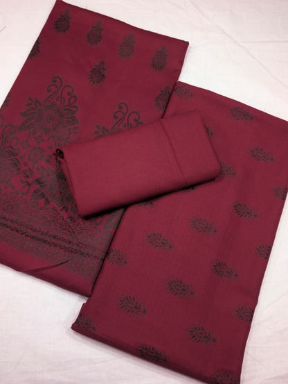 3-PC Premium Marina Motif Brosha (Mahroon Color)