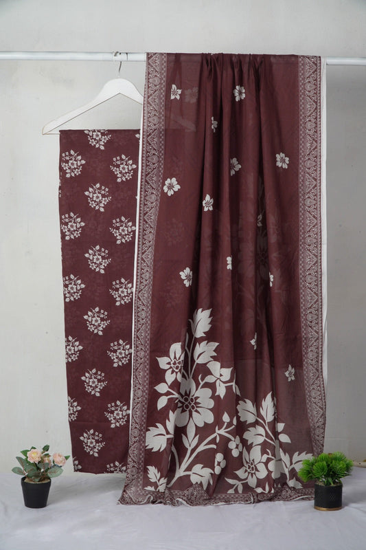 3PC Baroque Digital Print Bana Dora – Elegant Lawn Summer Collection (DA002)