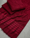 3-PC SWEET LEATHER VELVET | EXPORT QUALITY LUXURY EDITION [MAHROON]