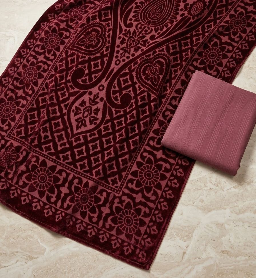 3-PC Exclusive Palachi Shawl Winter Edition [Mahroon]