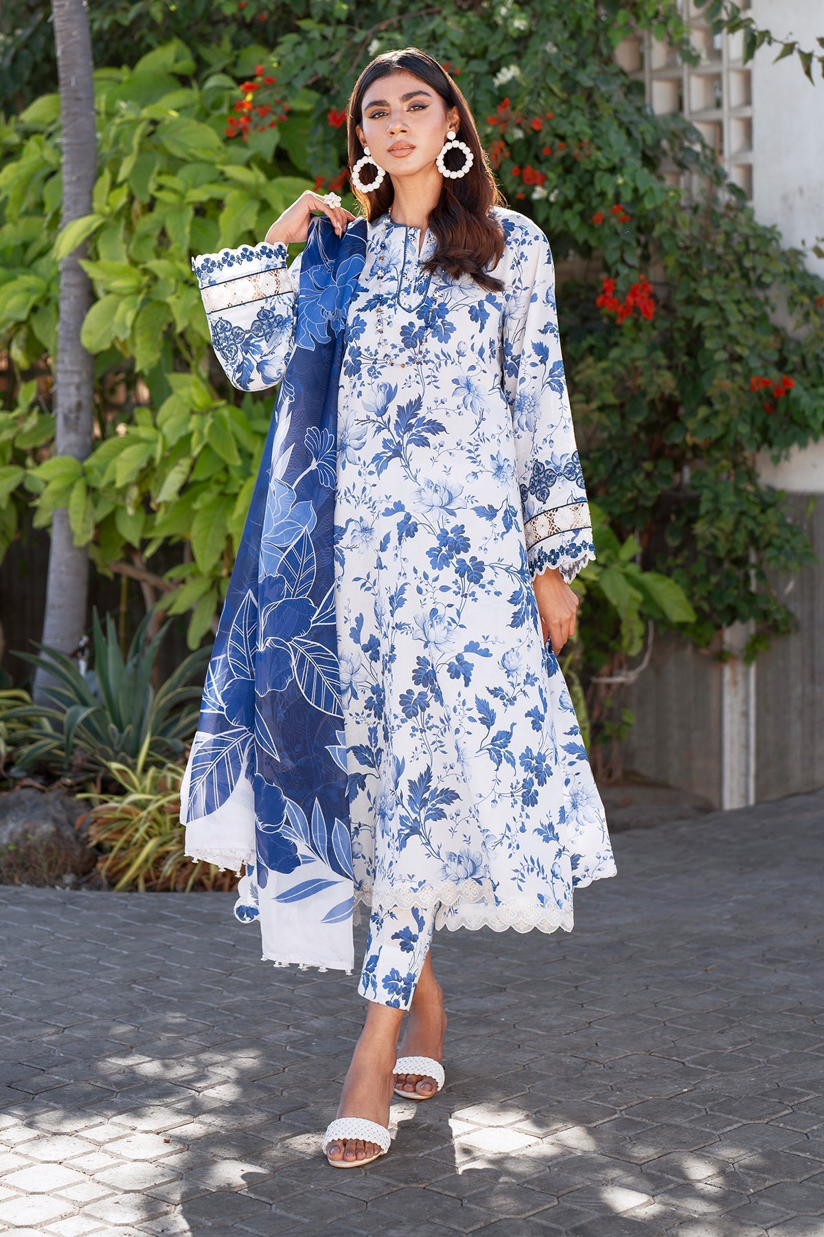3PC Baroque Digital Print Bana Dora – Elegant Lawn Summer Collection (DA001)
