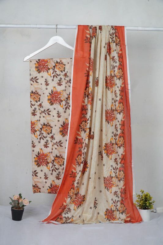 3PC Baroque Digital Print Bana Dora – Elegant Lawn Summer Collection (DA003)
