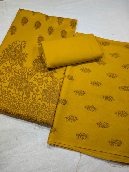 3-PC Premium Marina Motif Brosha (Yellow Mustard)