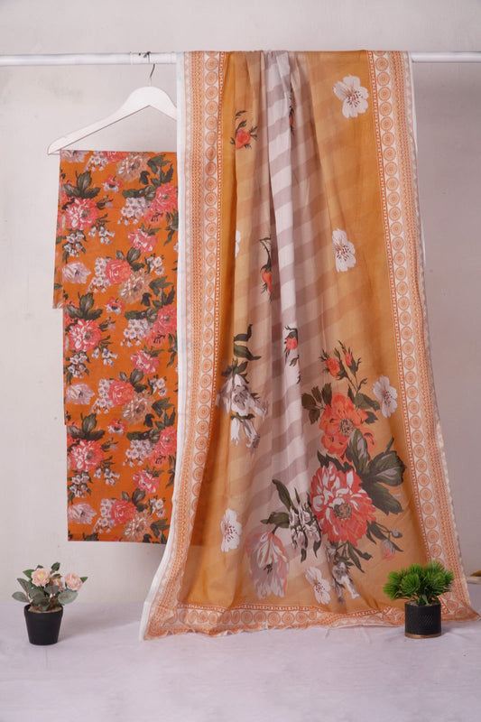 3PC Baroque Digital Print Bana Dora – Elegant Lawn Summer Collection (DA006)