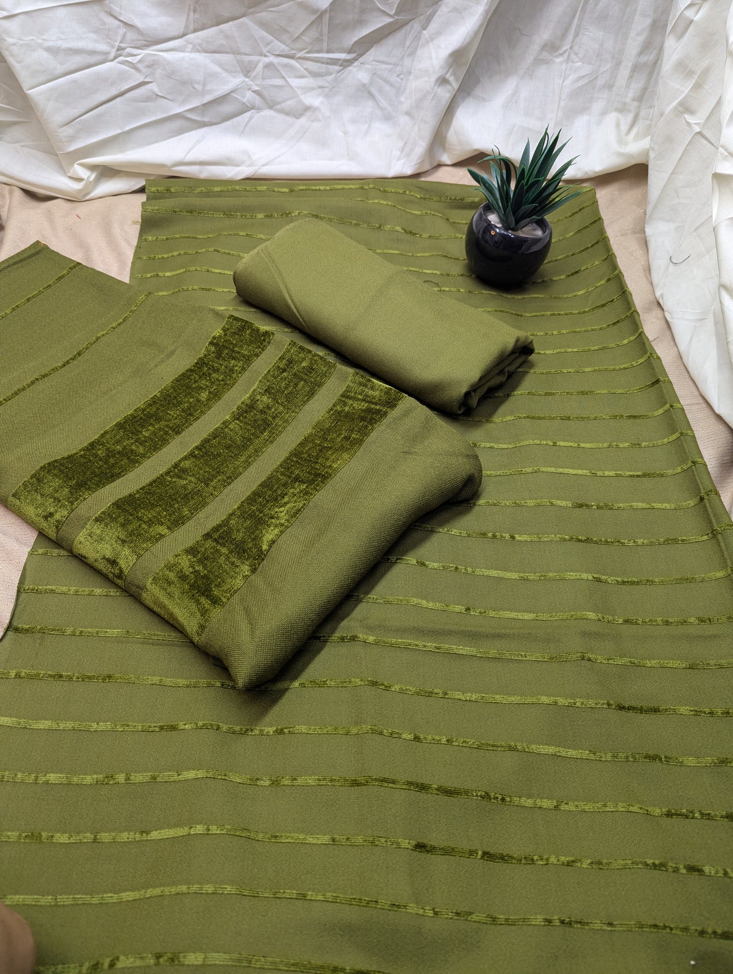 3PC - Alpine Velvet Dhank Marina – Exclusive Winter Collection (New Mhndi Color )