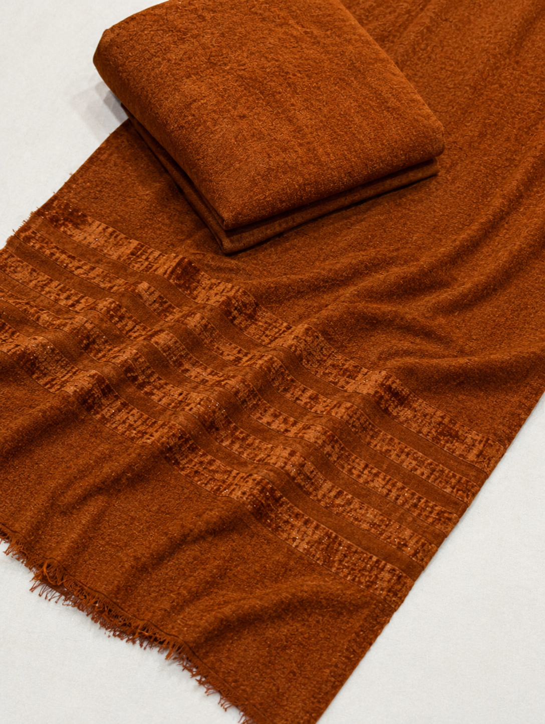 3-PC SWEET LEATHER VELVET | EXPORT QUALITY LUXURY EDITION [RUST COLOR]