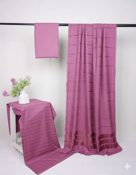 3PC - Alpine Velvet Dhank Marina – Exclusive Winter Collection (baby Pink)