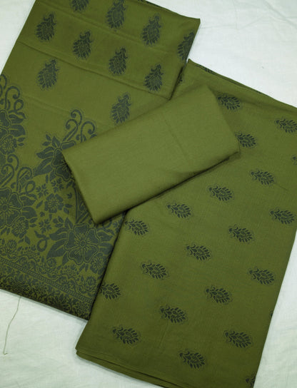 3-PC Premium Marina Motif Brosha (Mehndi Color)