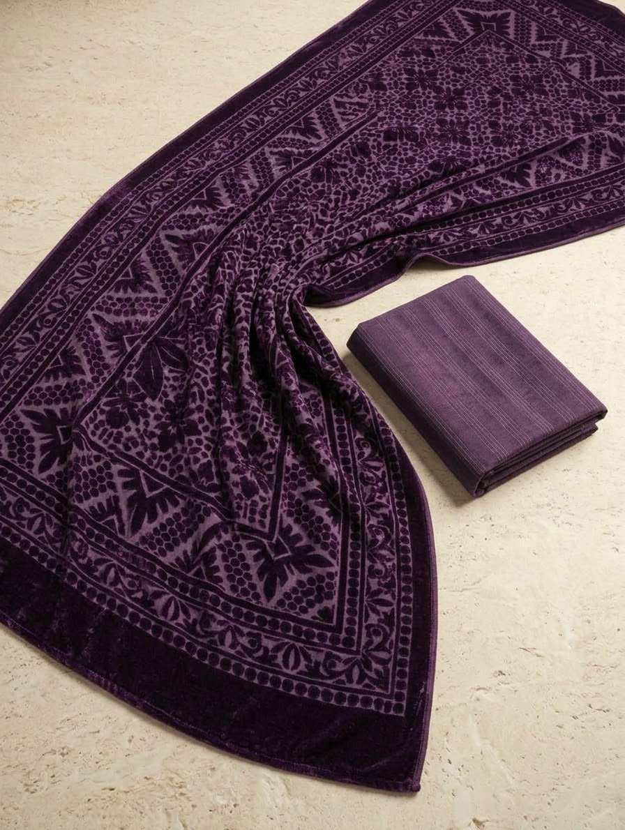 3-PC Exclusive Palachi Shawl Winter Edition [Plum]
