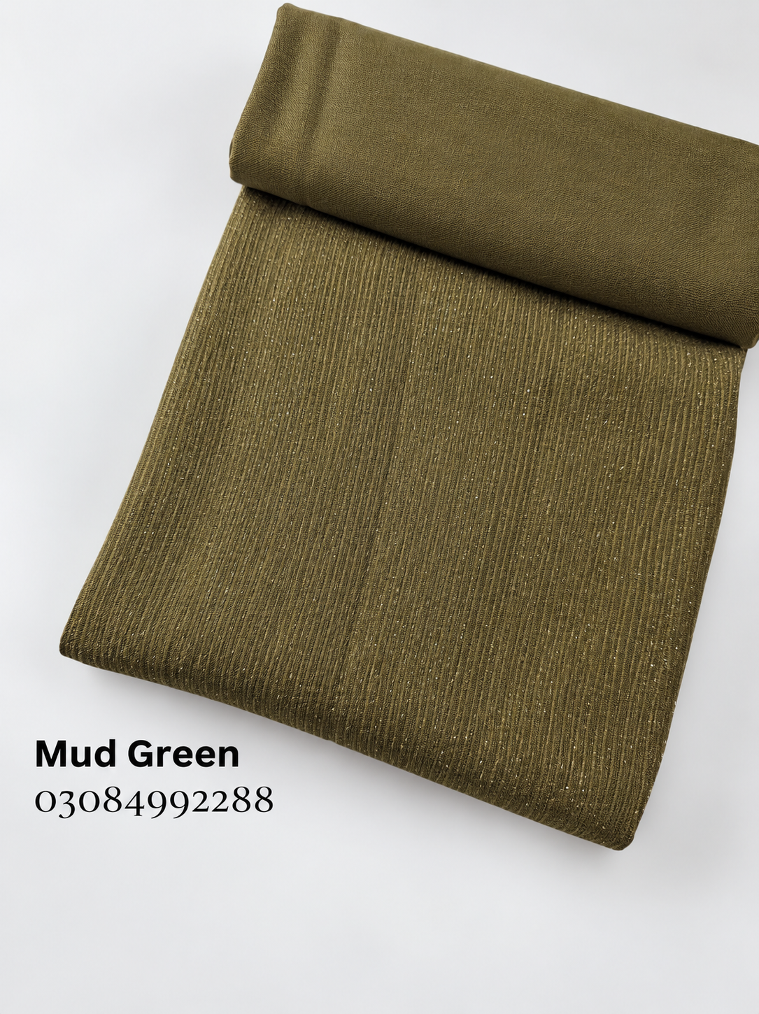 2PC – PEACH COTRAI VELVET | PREMIUM WINTER FABRIC (MUD GREEN)