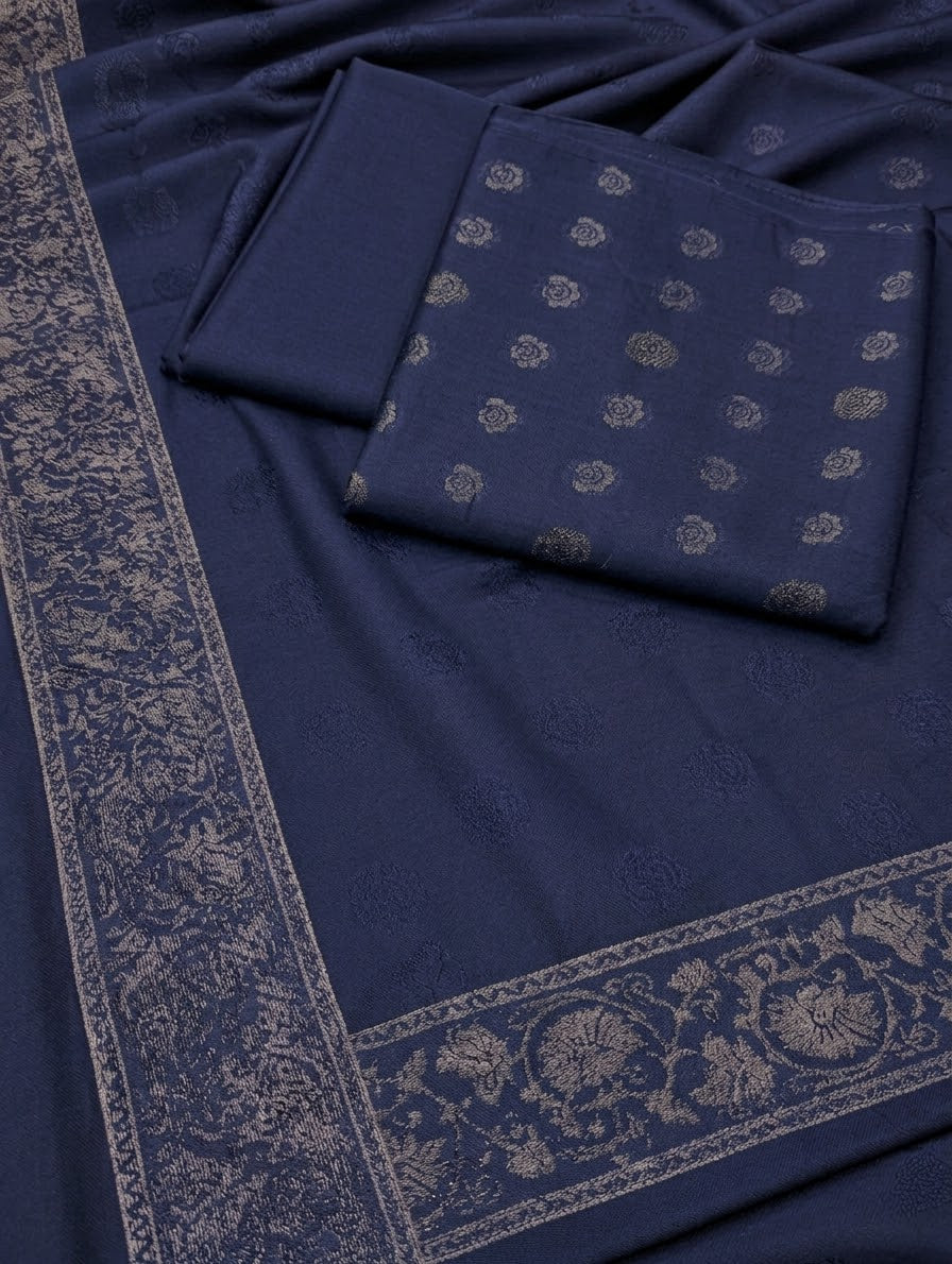 3PC 4-CORNER VELVET MARINA | SIGNATURE WINTER [NEAVY BLUE]